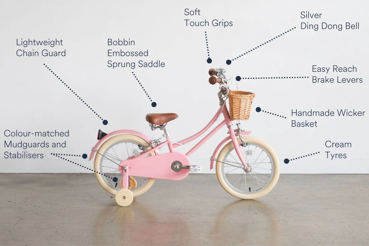 BOBBIN BIKES - Vélo Enfant Gingersnap 16" - Rose Pâle
