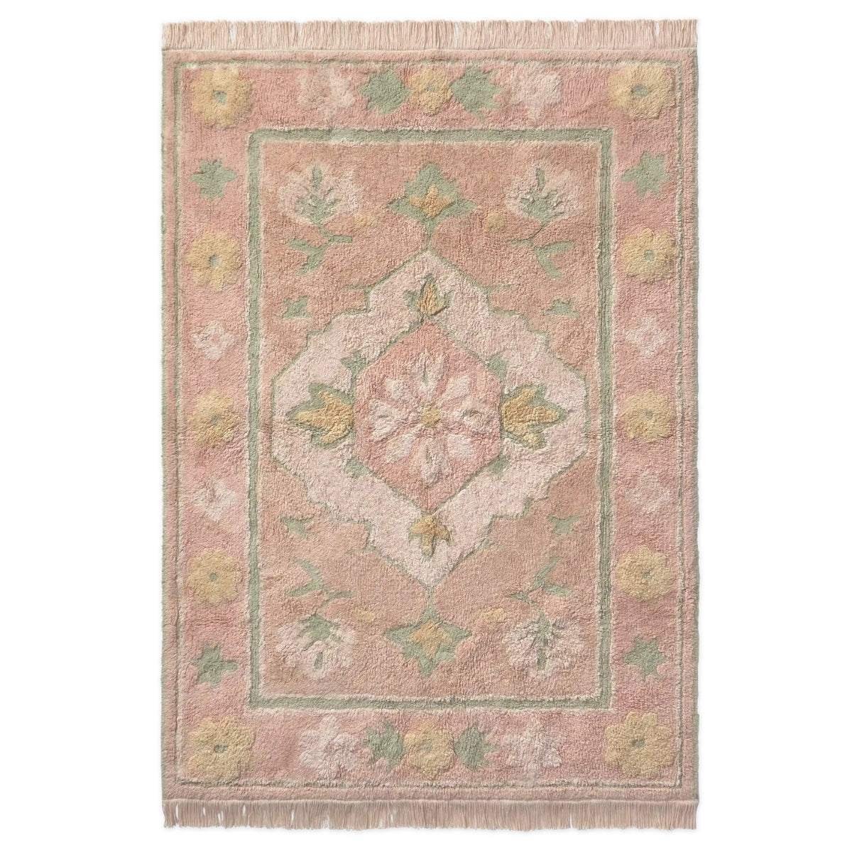Alfombra lavable rosa persa 140 x 200 Cm