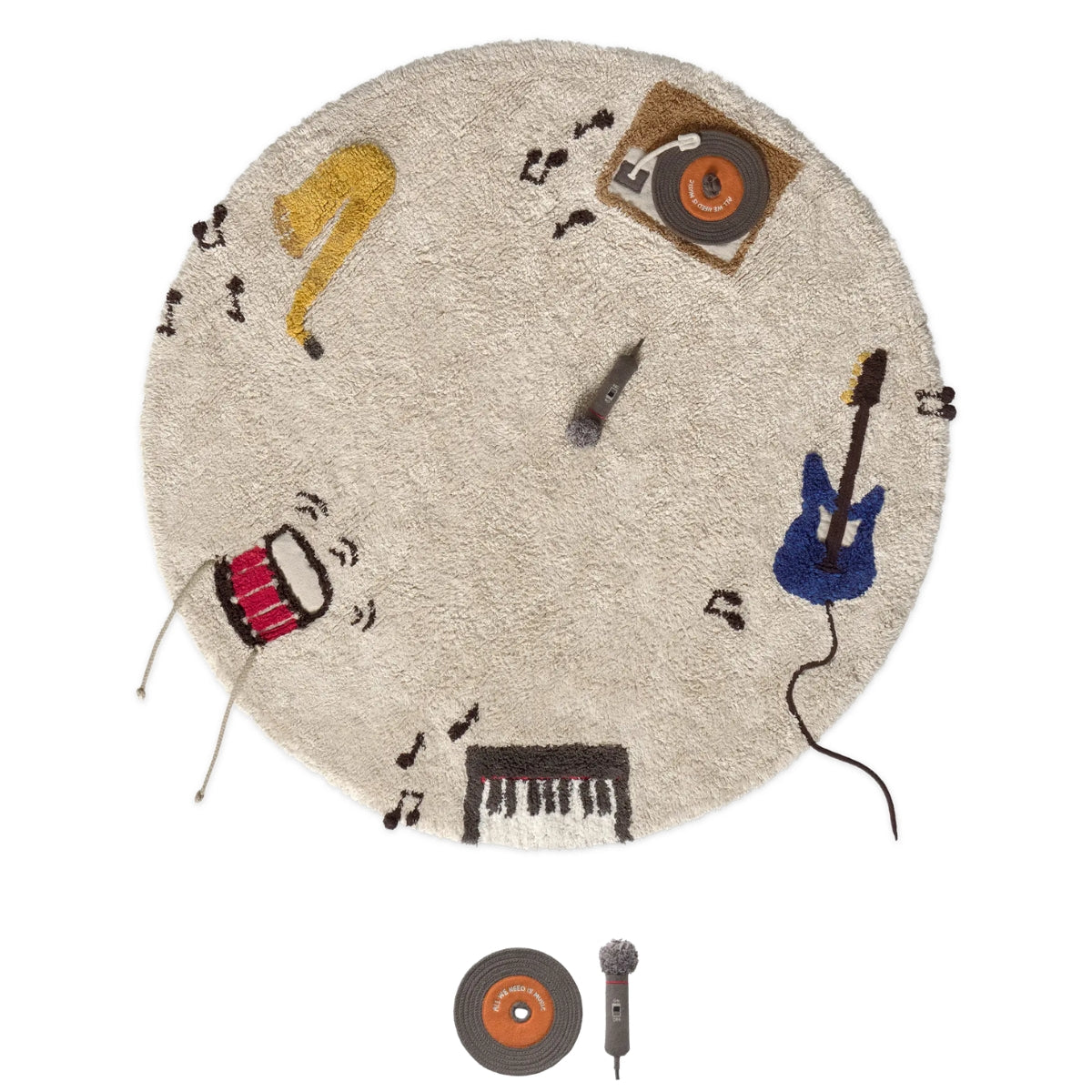 Tapete de brincar lavável Music Ø 140 cm