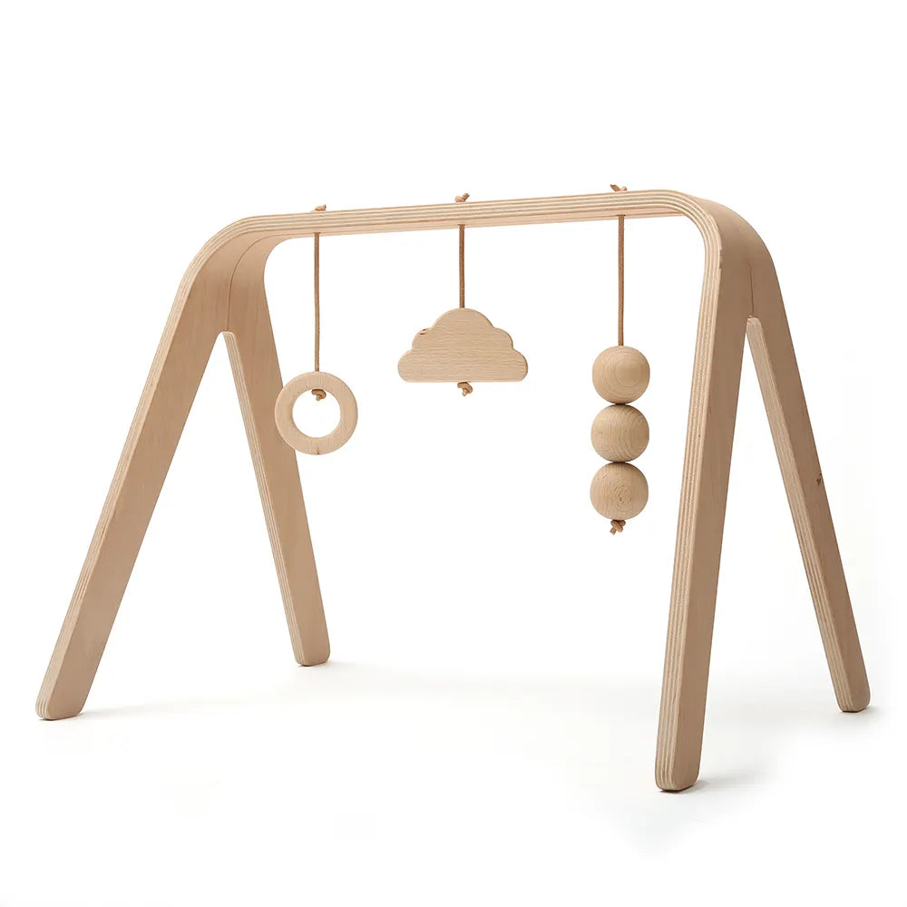 Set d'Éveil Complet : Tapis TAMI Orage + Arche NAHO & Jouets en Bois CHARLIE CRANE