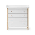 OLIVER FURNITURE - Commode à Langer 4 Tiroirs Wood, Blanc/Chêne