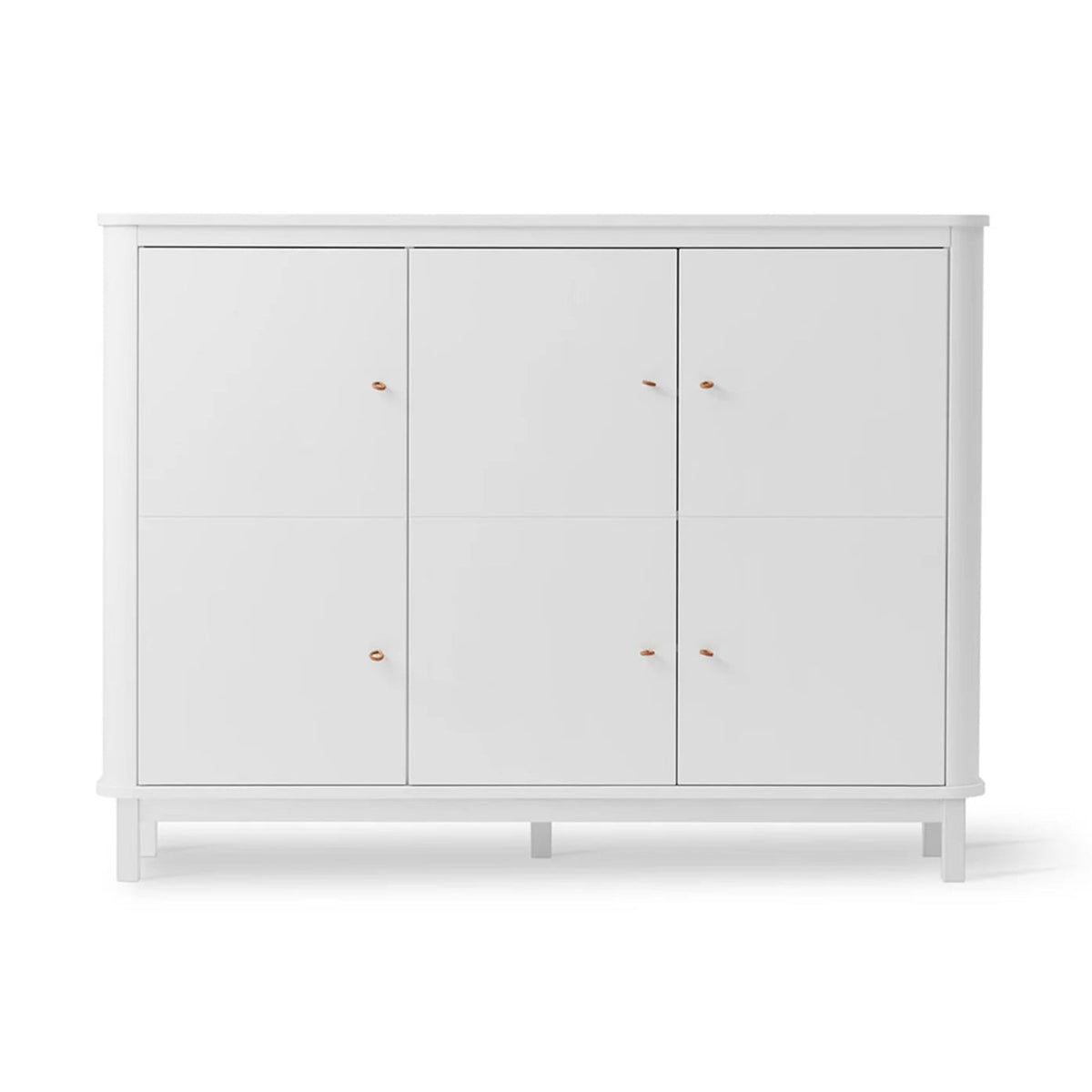 OLIVER FURNITURE - Armoire Multi - Rangement 3 Portes Wood, Blanc