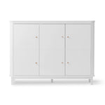 OLIVER FURNITURE - Armoire Multi - Rangement 3 Portes Wood, Blanc