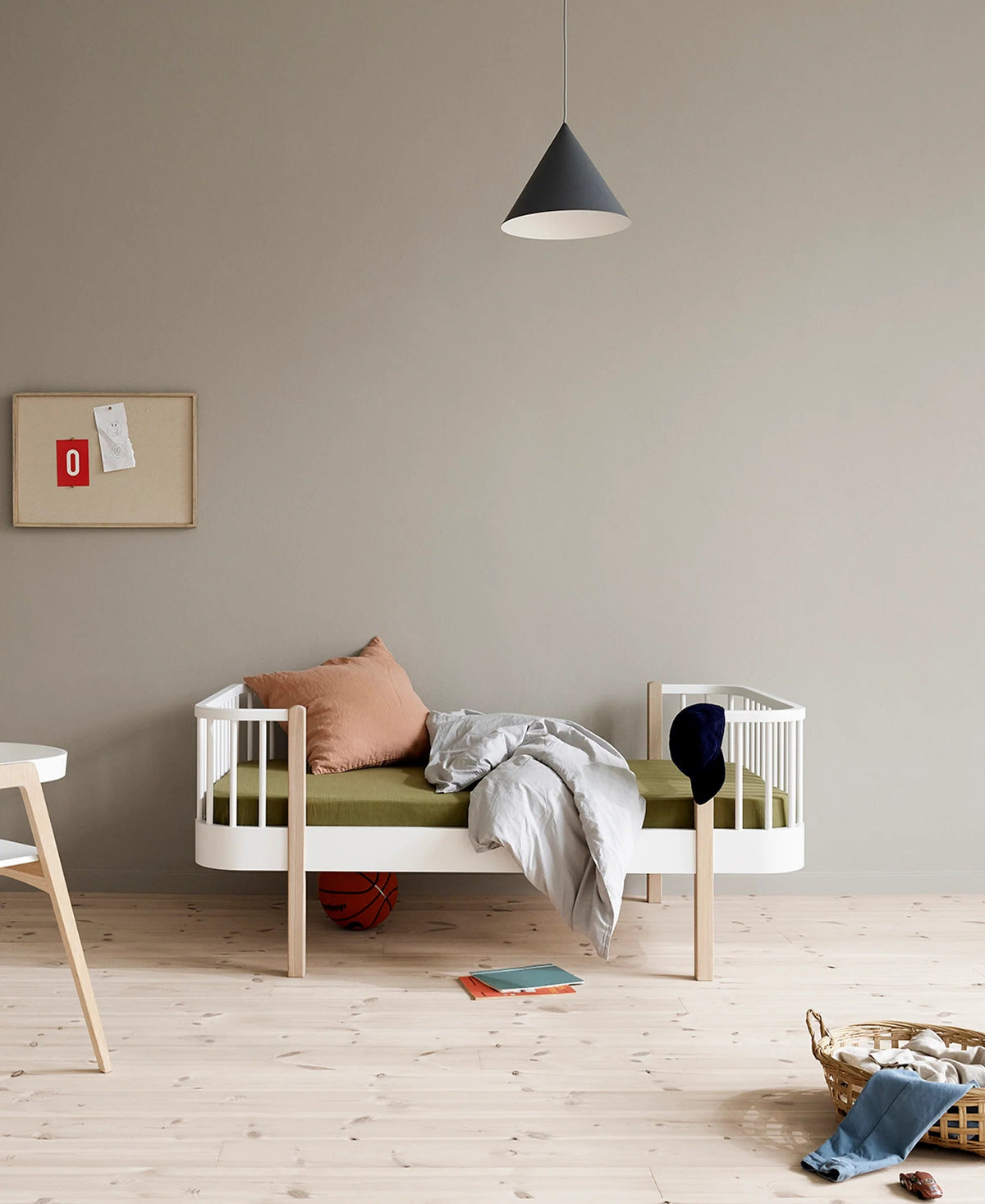 Lit Junior Wood Original, Blanc/Chêne OLIVER FURNITURE