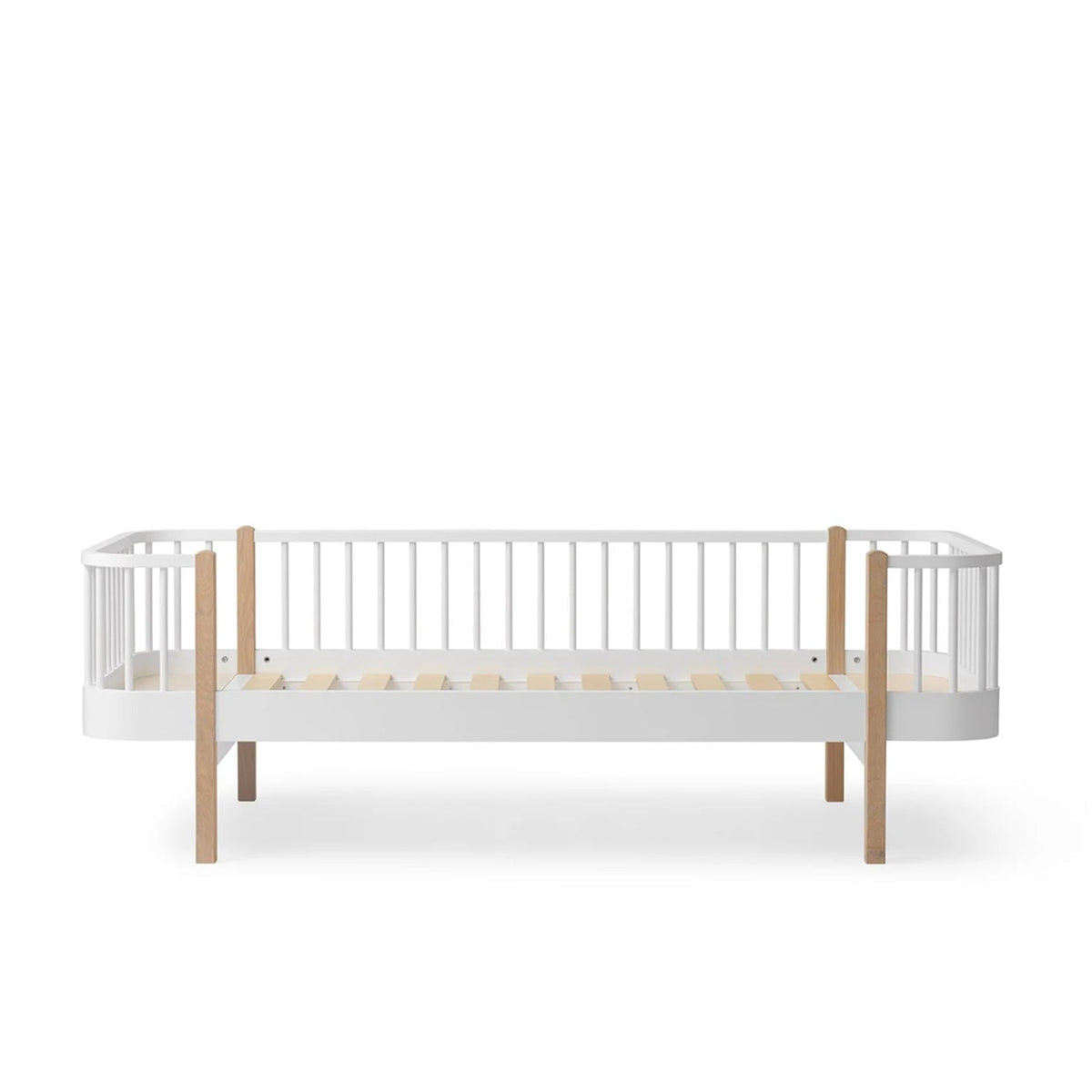 OLIVER FURNITURE - Lit Banquette Wood Original, Blanc/Chêne