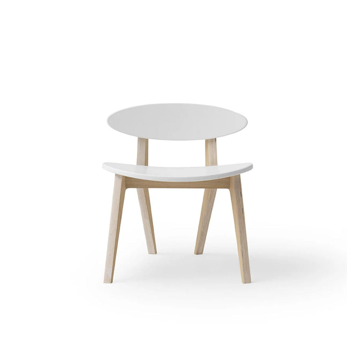 OLIVER FURNITURE - Chaise Wood PingPong, Blanc/Chêne