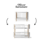 041481 - Kit De Conversion -  Lit bébé évolutif Mini+, Avec Kit Junior Inclus - en Lit Superposé Mi-Haut, blanc/chêne OLIVER FURNITURE
