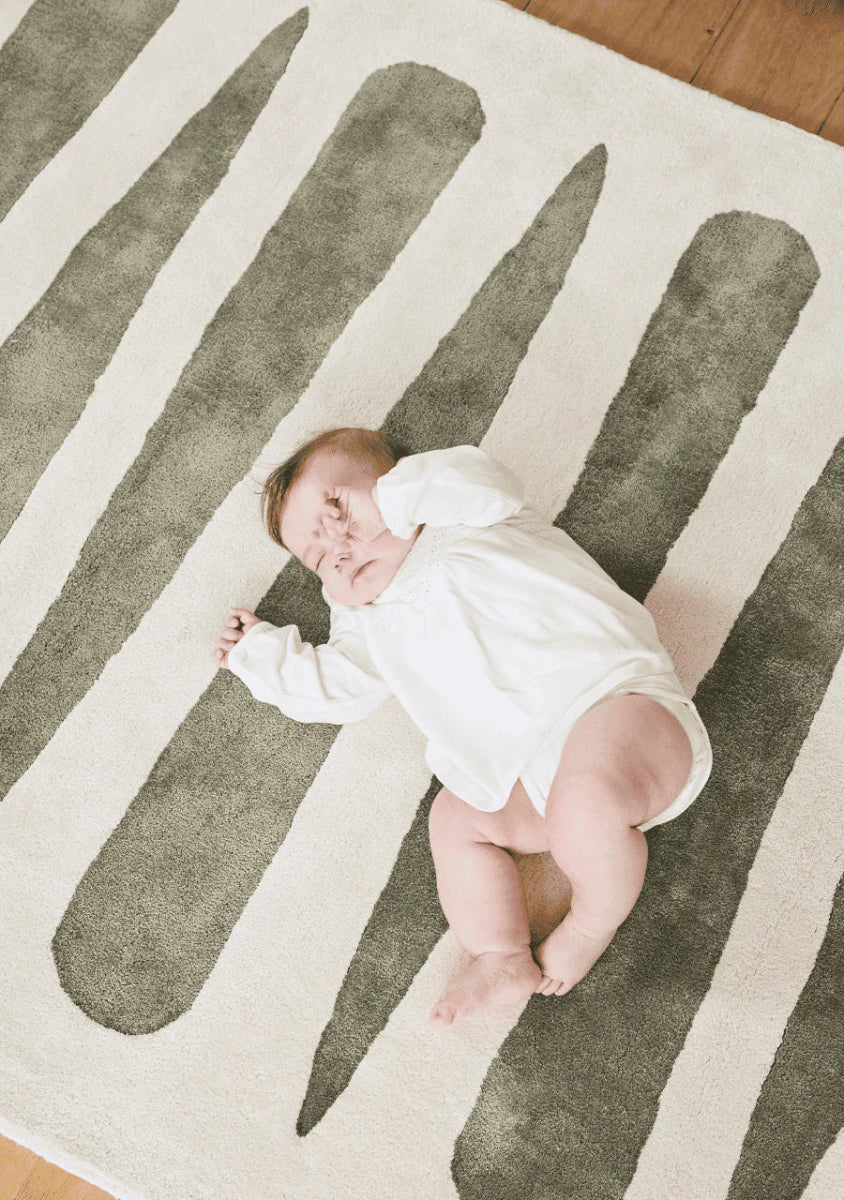BLEUU - STUDIO - Tapis Enfant Mikado Kaki 140 x 200 Cm