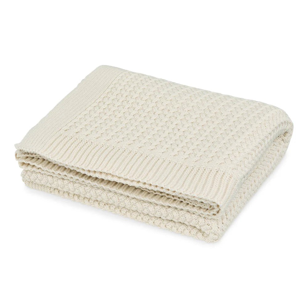 CAM CAM-Plaid Bébé En Tricot Harper - Gots - Blanc Cassé
