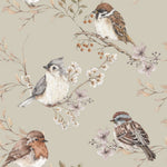 DEKORNIK - Papier Peint Pour Enfants Beige Oiseaux