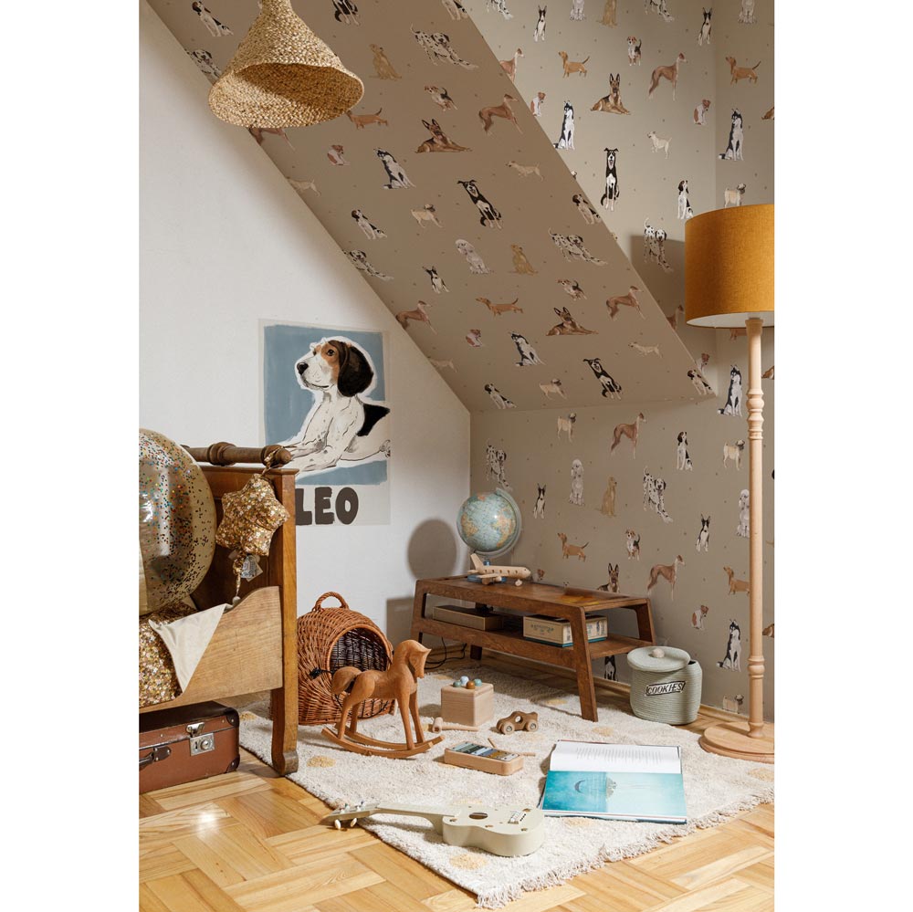 DEKORNIK - Papier Peint Pour Enfants Les Chiens Sont Le Meilleur - Beige