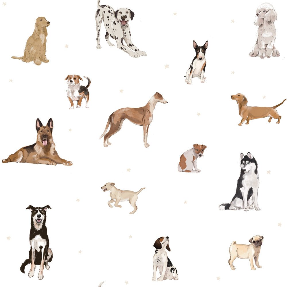 DEKORNIK - Papier Peint Pour Enfants Les Chiens Sont Le Meilleur - Blanc
