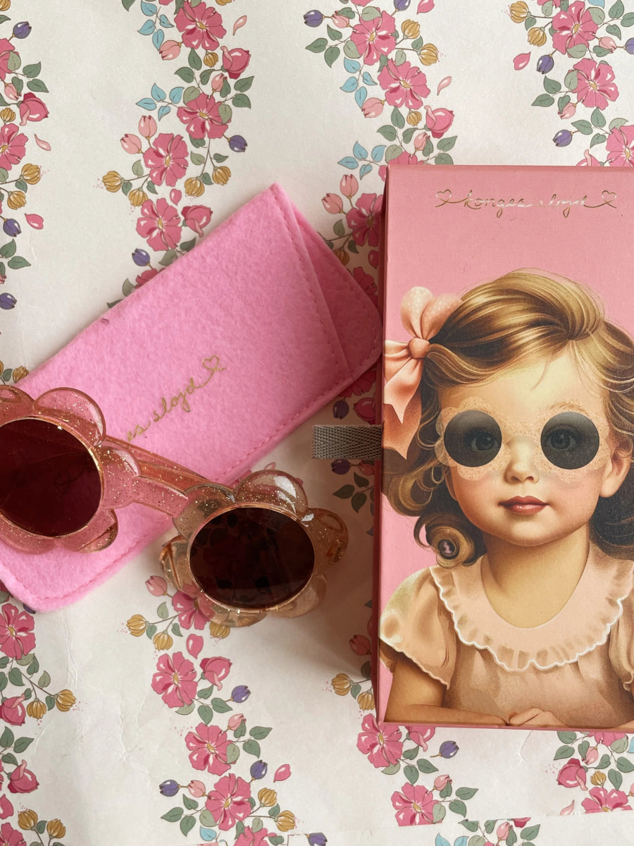 KONGES SLØJD - Lunettes De Soleil Bébé - Fleur Brume Pailletée