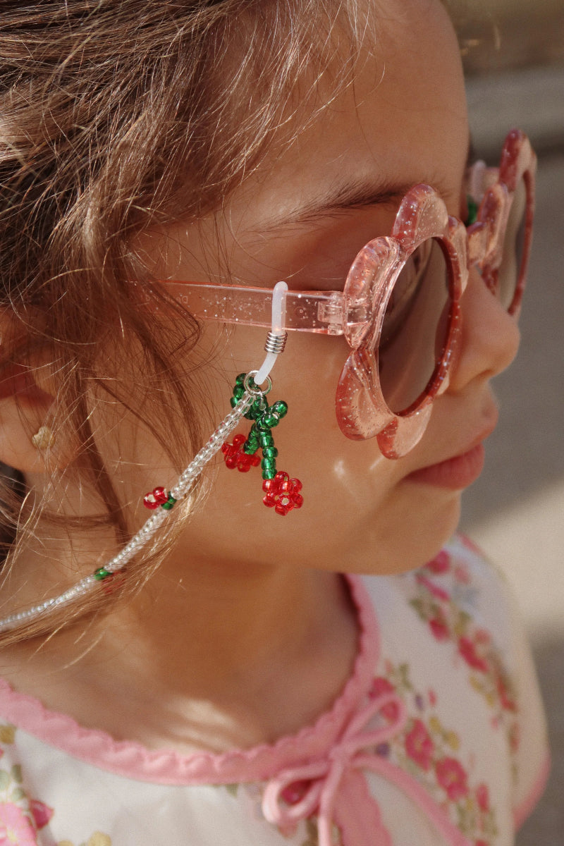 KONGES SLØJD - Lunettes De Soleil Junior - Fleur Rose Paillettes