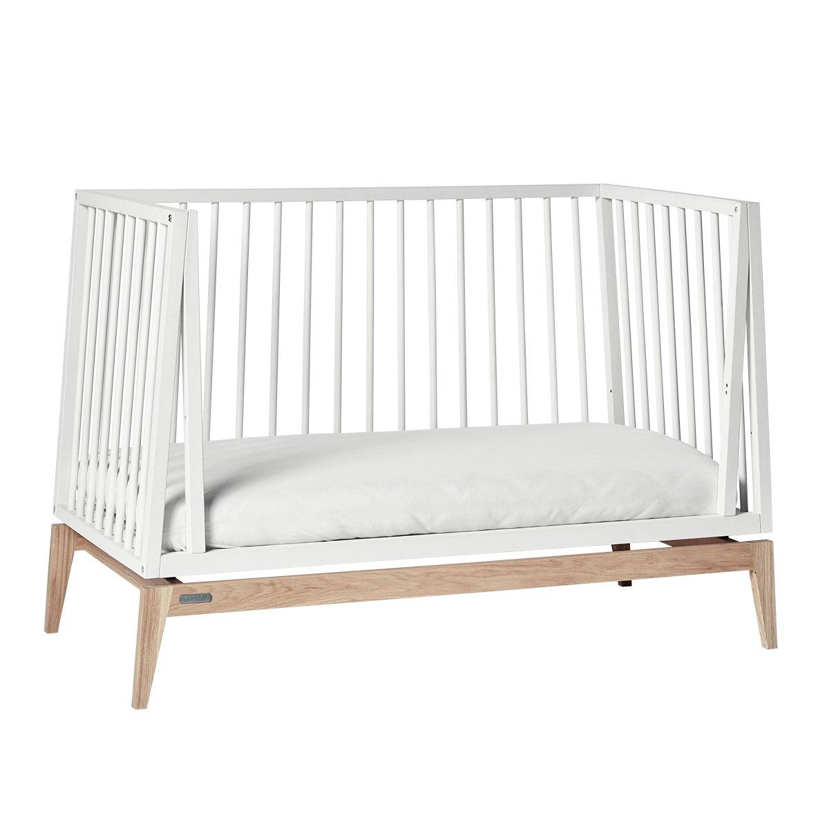 LEANDER - Lit Bébé Luna, 120cm, Blanc/chêne