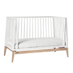 LEANDER - Lit Bébé Luna, 140x70 Cm, Blanc/chêne