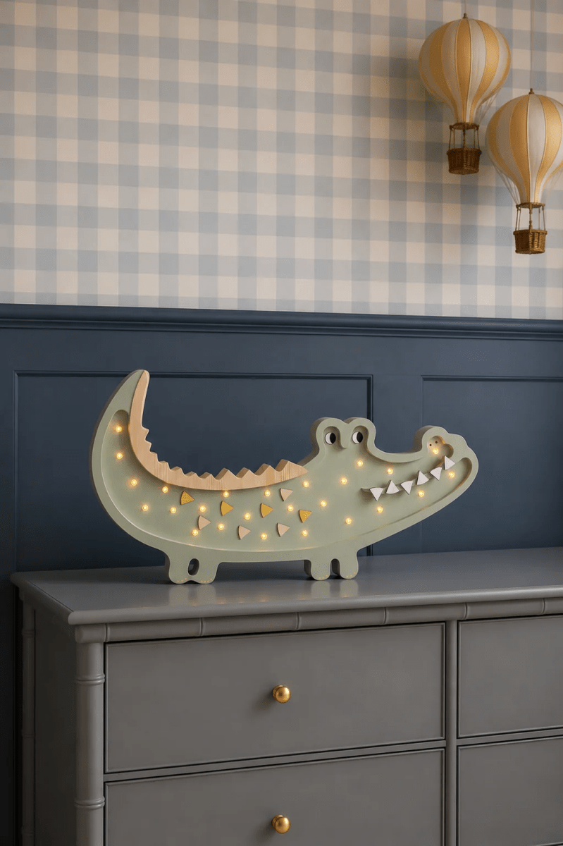 LITTLE LIGHTS-Veilleuse Little Lights - Crocodile | Kaki Pastel