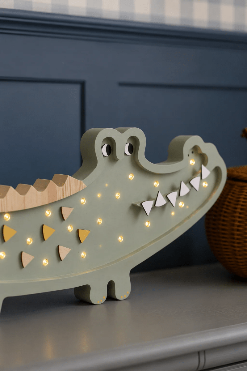LITTLE LIGHTS-Veilleuse Little Lights - Crocodile | Kaki Pastel
