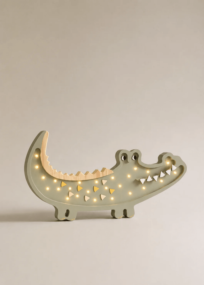 LITTLE LIGHTS-Veilleuse Little Lights - Crocodile | Kaki Pastel