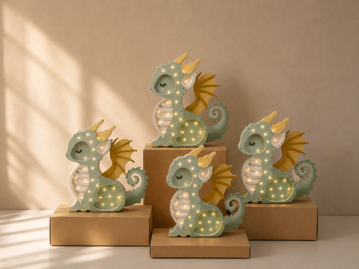 LITTLE LIGHTS-Veilleuse Little Lights - Dragon | Vert Chasseur