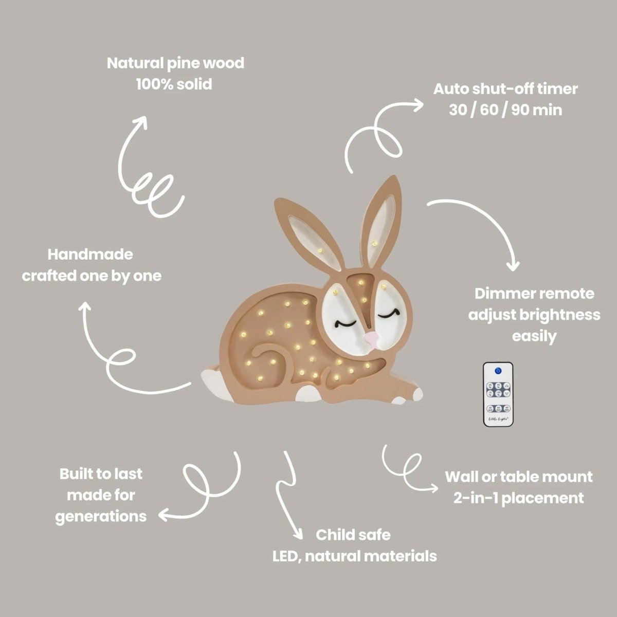LITTLE LIGHTS-Veilleuse Little Lights - Lapin | Chocolat