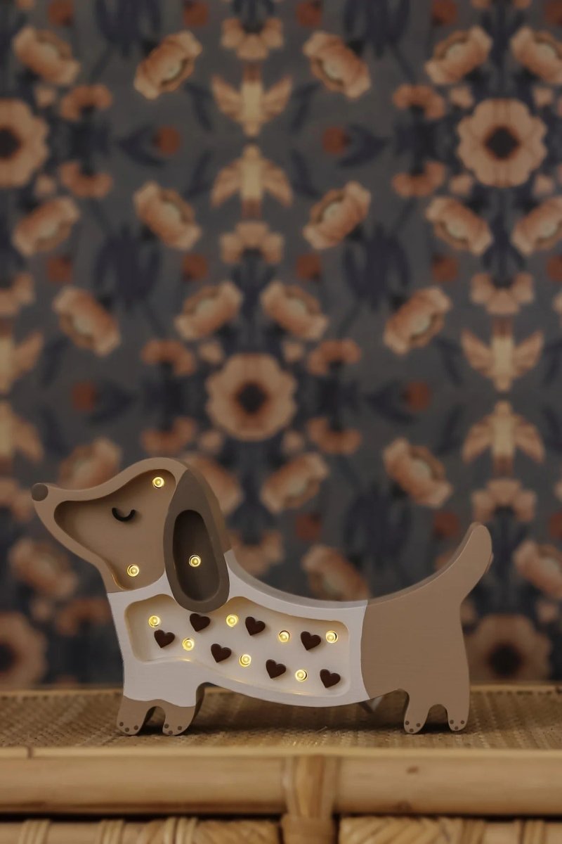 LITTLE LIGHTS-Veilleuse Mini Little Lights - Chiot Teckel | Cœur Chocolat