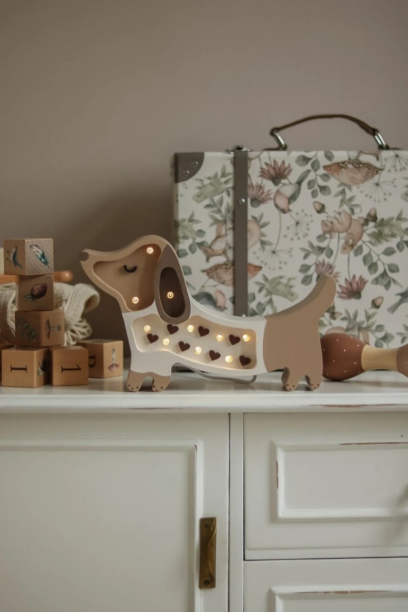 LITTLE LIGHTS-Veilleuse Mini Little Lights - Chiot Teckel | Cœur Chocolat