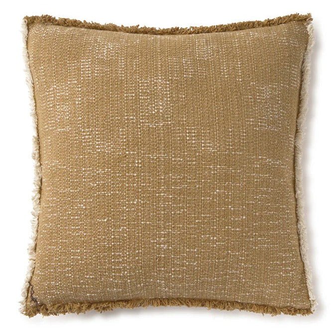 LORENA CANALS - Coussin Carré Tissé Main Ocre