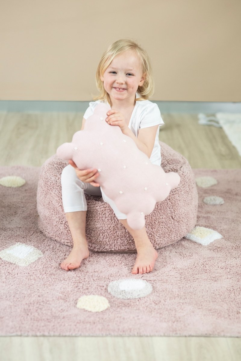 LORENA CANALS - Coussin Tricoté Biscuit Rose