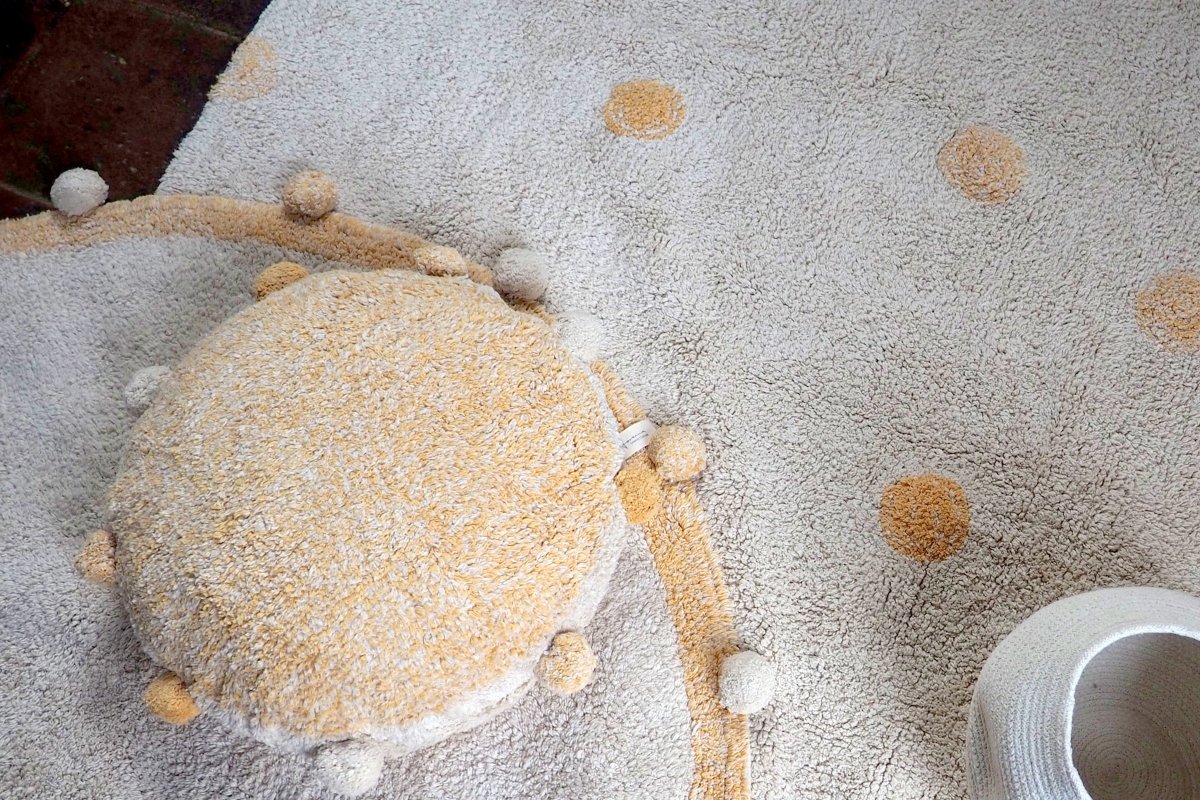 LORENA CANALS - Tapis Lavable Hippy Pois Naturel - Miel 120 X 160 Cm