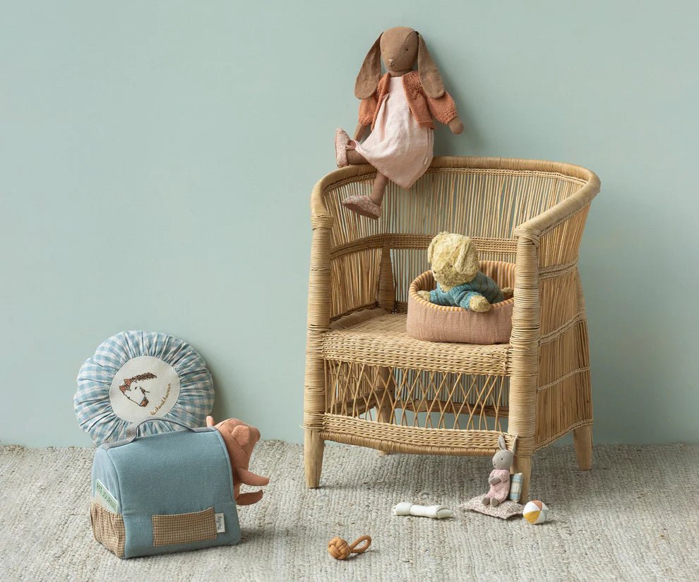 MAILEG - Accessoire Chiot, Petit, Pull Tricoté - Bleu Poudré
