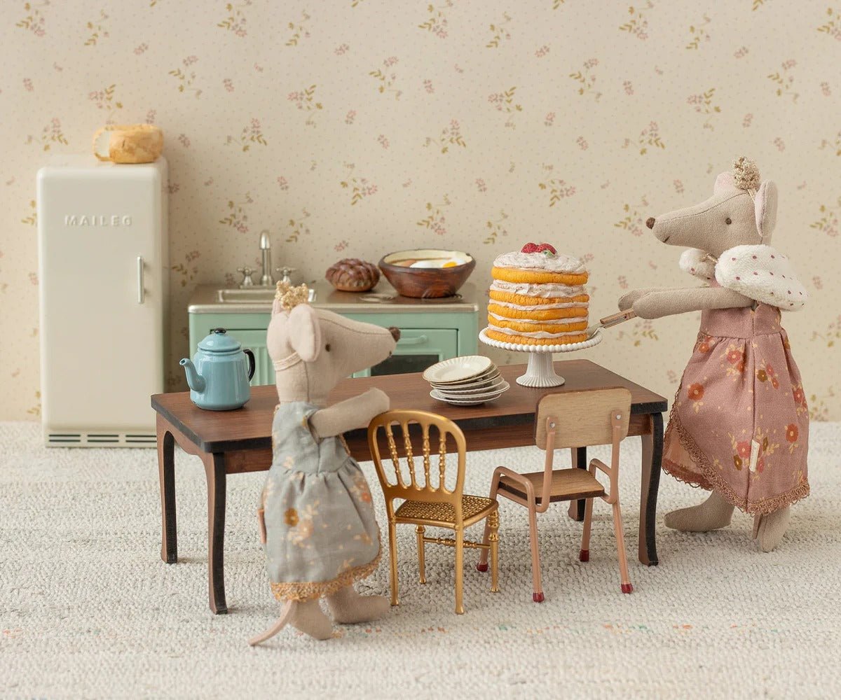 MAILEG - Gâteau De Fête Et Son Présentoir, Pour Souris Maileg - Blanc Cassé