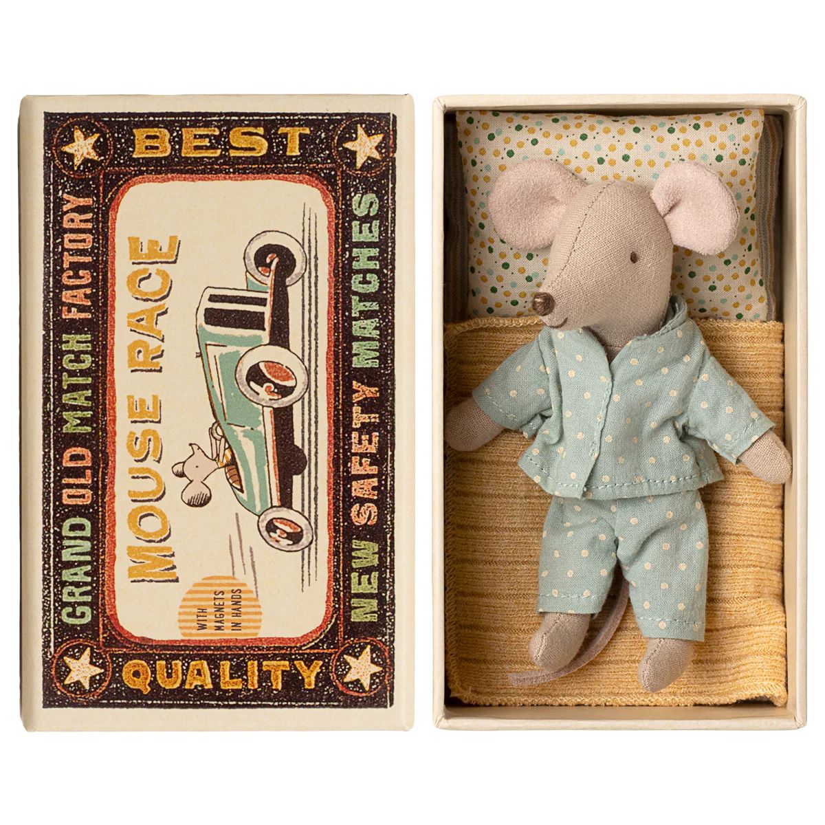 MAILEG - Petit Frère Souris Dans Sa Boîte Assortie