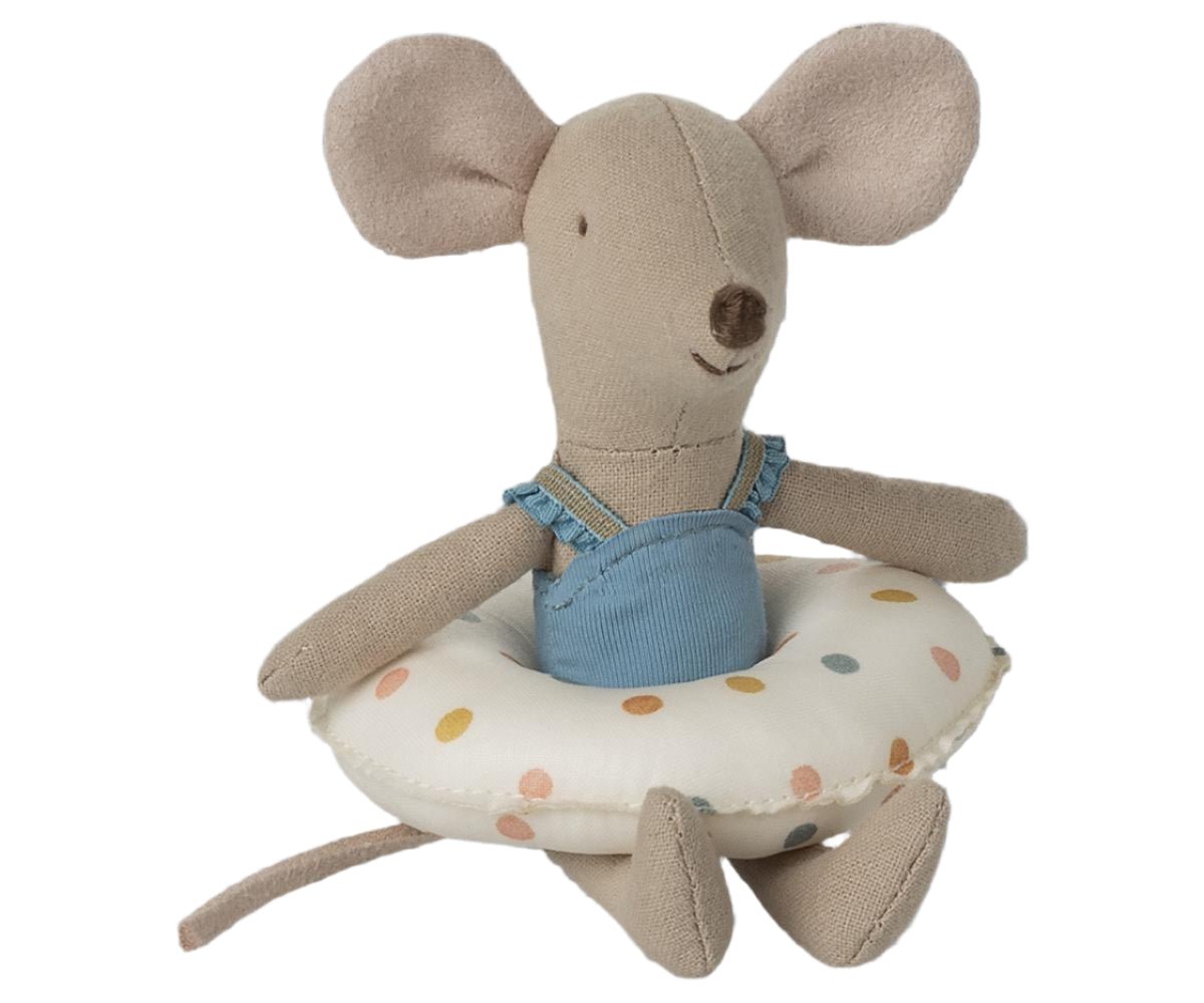MAILEG - Souris de Plage Avec Bouée, Petite sœur - Multi Dot