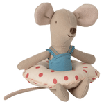 MAILEG - Souris De Plage Avec Flotteur, Petite Soeur - Point Rouge
