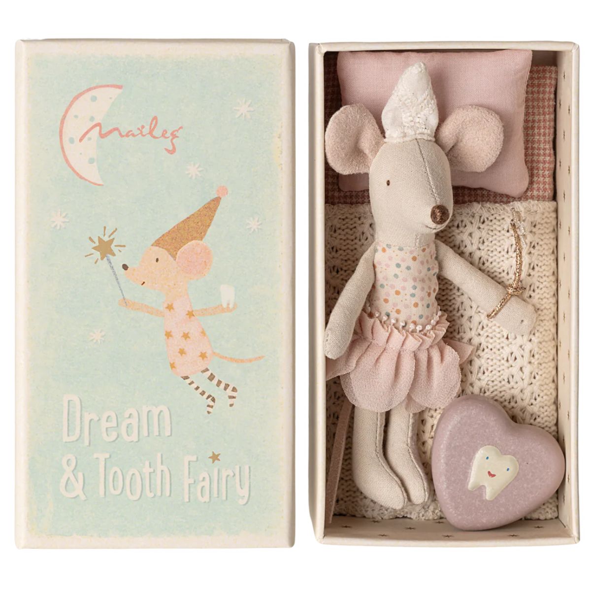 MAILEG - Souris Fée Des Dents, Petite Sœur, Dans Sa Boîte Assortie