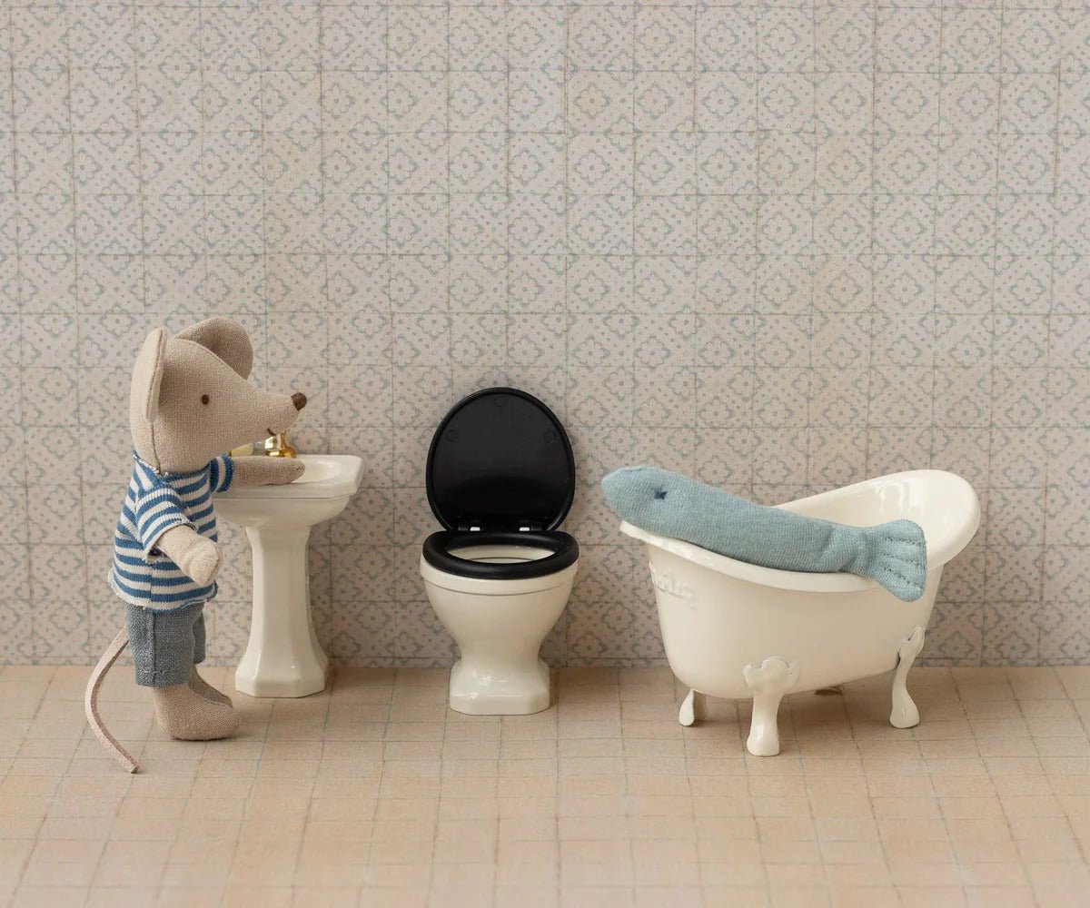 MAILEG - Toilettes Pour Souris Maileg - Blanc Cassé