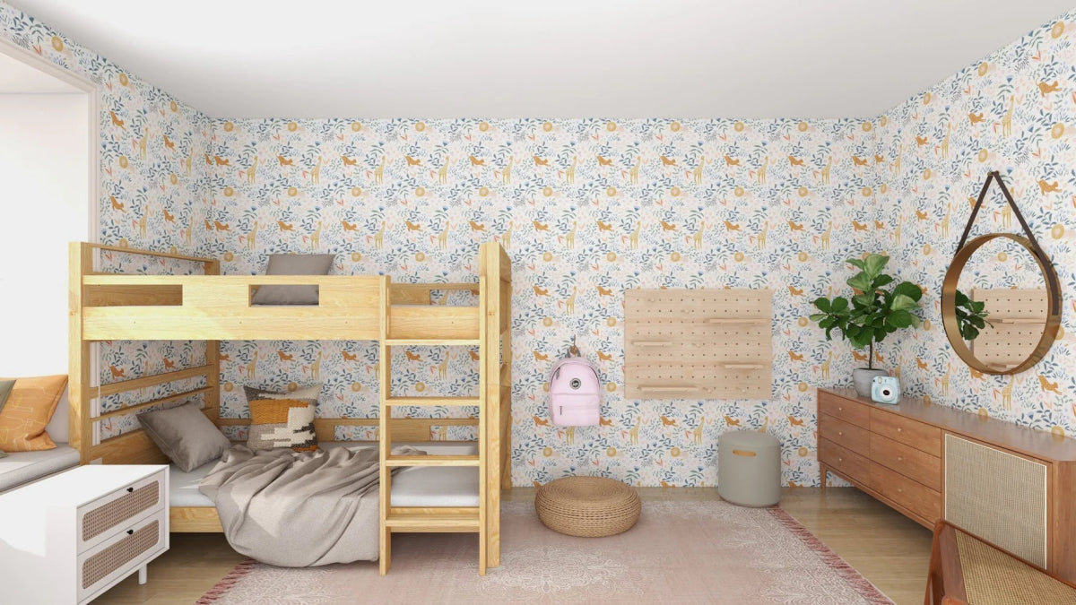 MUNKS & ME - Motif De Papier Peint Panoramique Pour Enfants - Safari Printanier