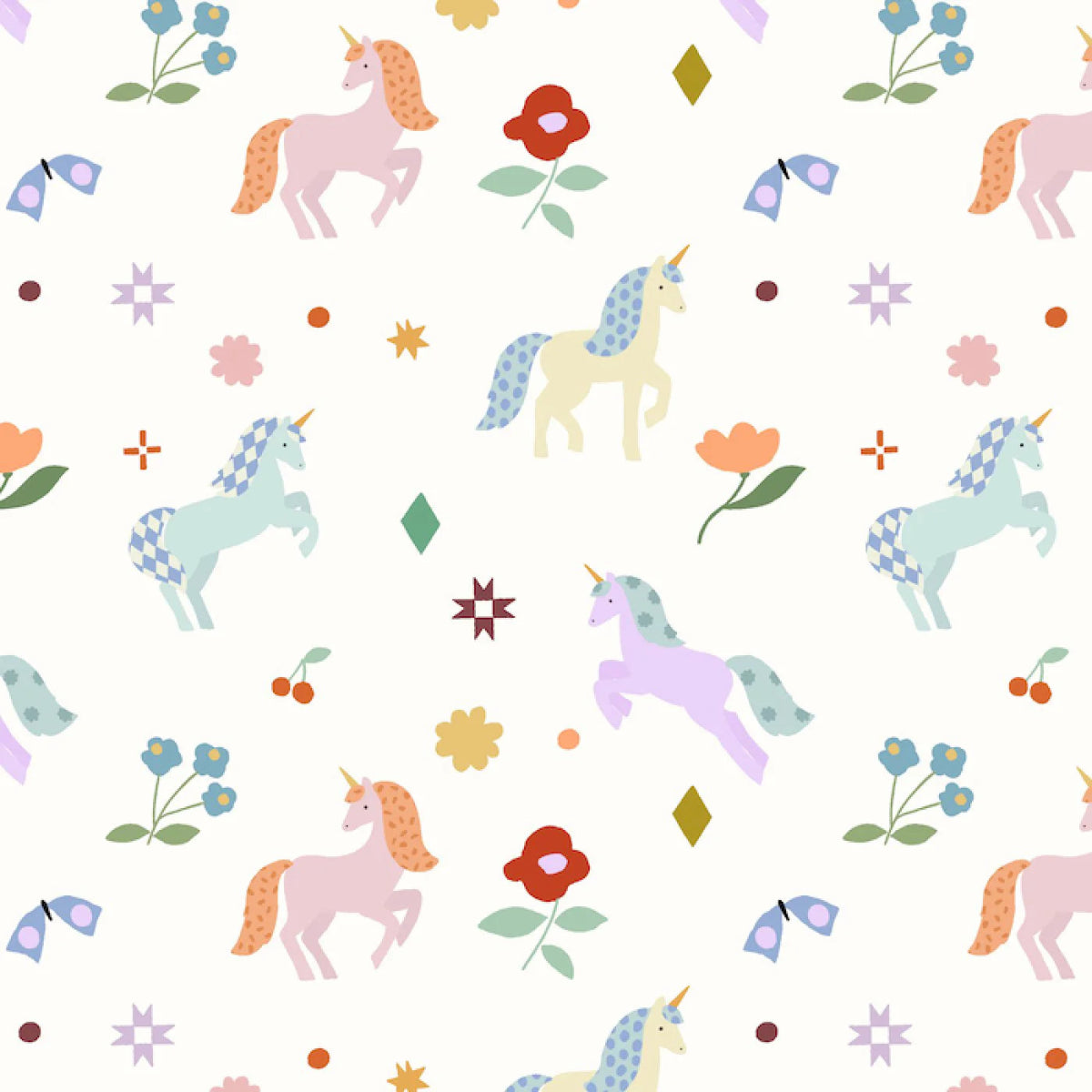 MUNKS & ME - Papier Peint Panoramique Pour Enfants - Fête De Licornes À Motifs Répétés