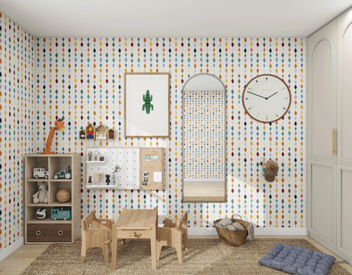 MUNKS & ME - Papier Peint Panoramique Pour Enfants - Jolly Jester À Motifs Répétés | Multicolore