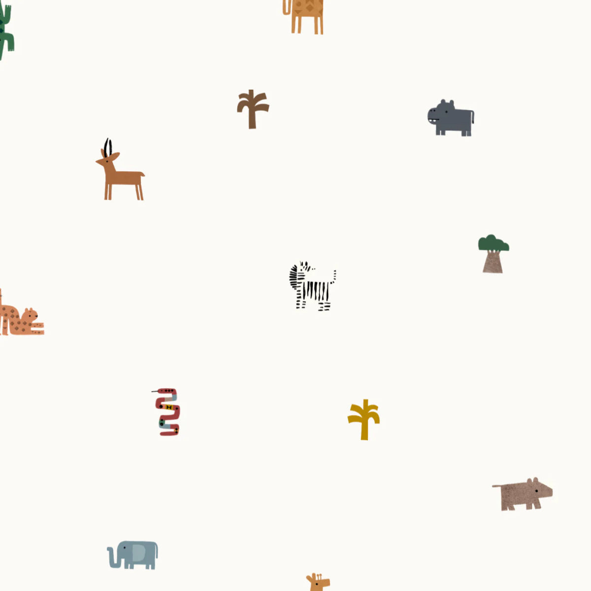 MUNKS & ME - Papier Peint Panoramique Pour Enfants - Safari À Motifs Répétés Tiny Tracks