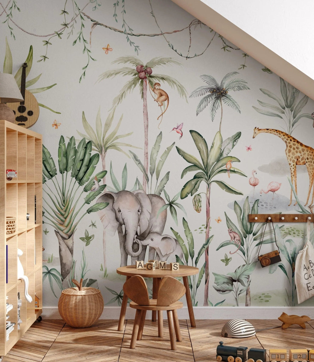 MUNKS & ME - Papier Peint Panoramique Pour Enfants - Safari Wonderland