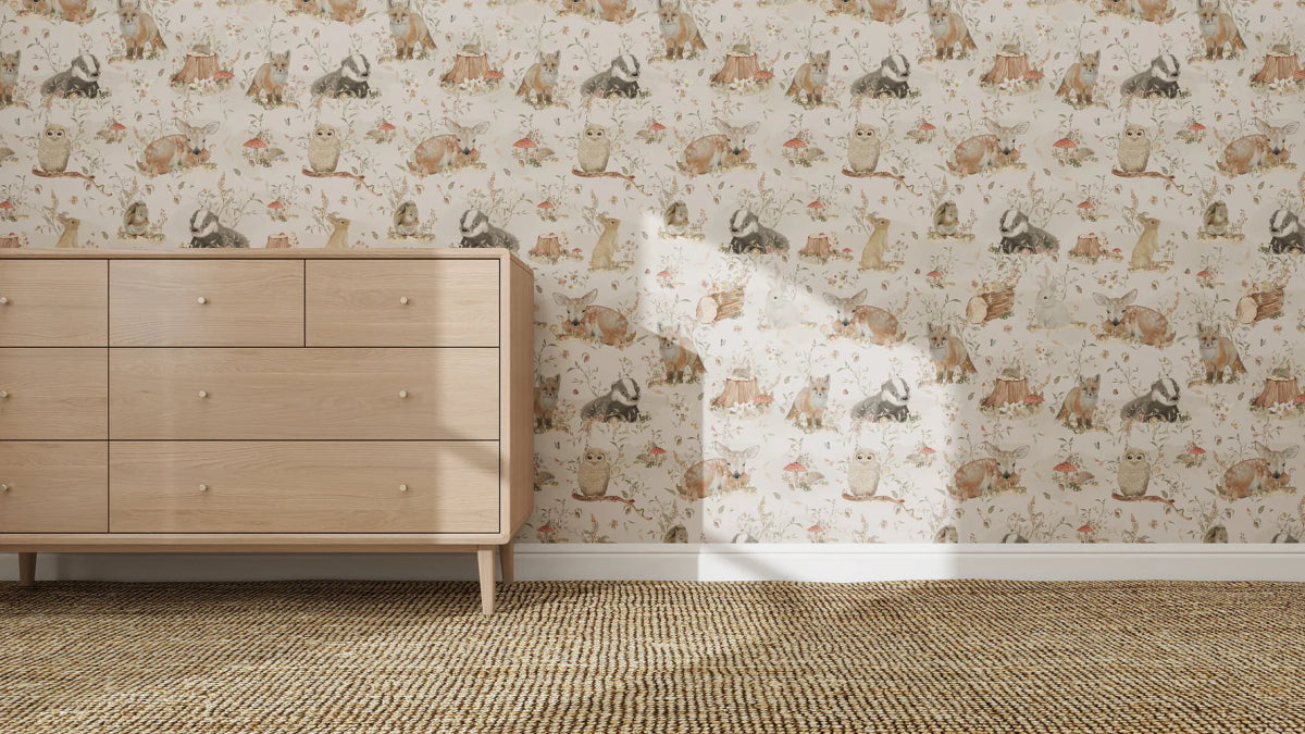 MUNKS & ME - Papier Peint Panoramique Pour Enfants - Woodland Wonder À Motifs Répétés