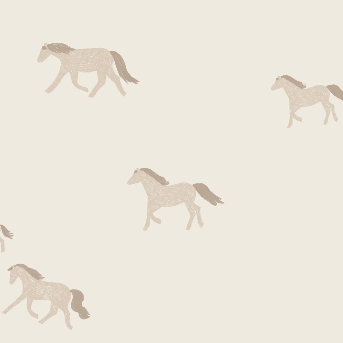 MUNKS & ME - Papier Peint Pour Enfants - Motif Répétitif Chevaux Sauvages Hivernaux