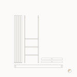 OLIVER FURNITURE - 041453 - Kit De Conversion - Lit Bébé Évolutif Mini+, Avec Kit Junior Inclus - En Lit Mezzanine Mi - haut, Blanc/chêne