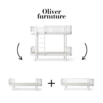 OLIVER FURNITURE - 041568 - Kit De Conversion Original, Lit Superposé - En 1 Lit Et 1 Lit Banquette, Blanc