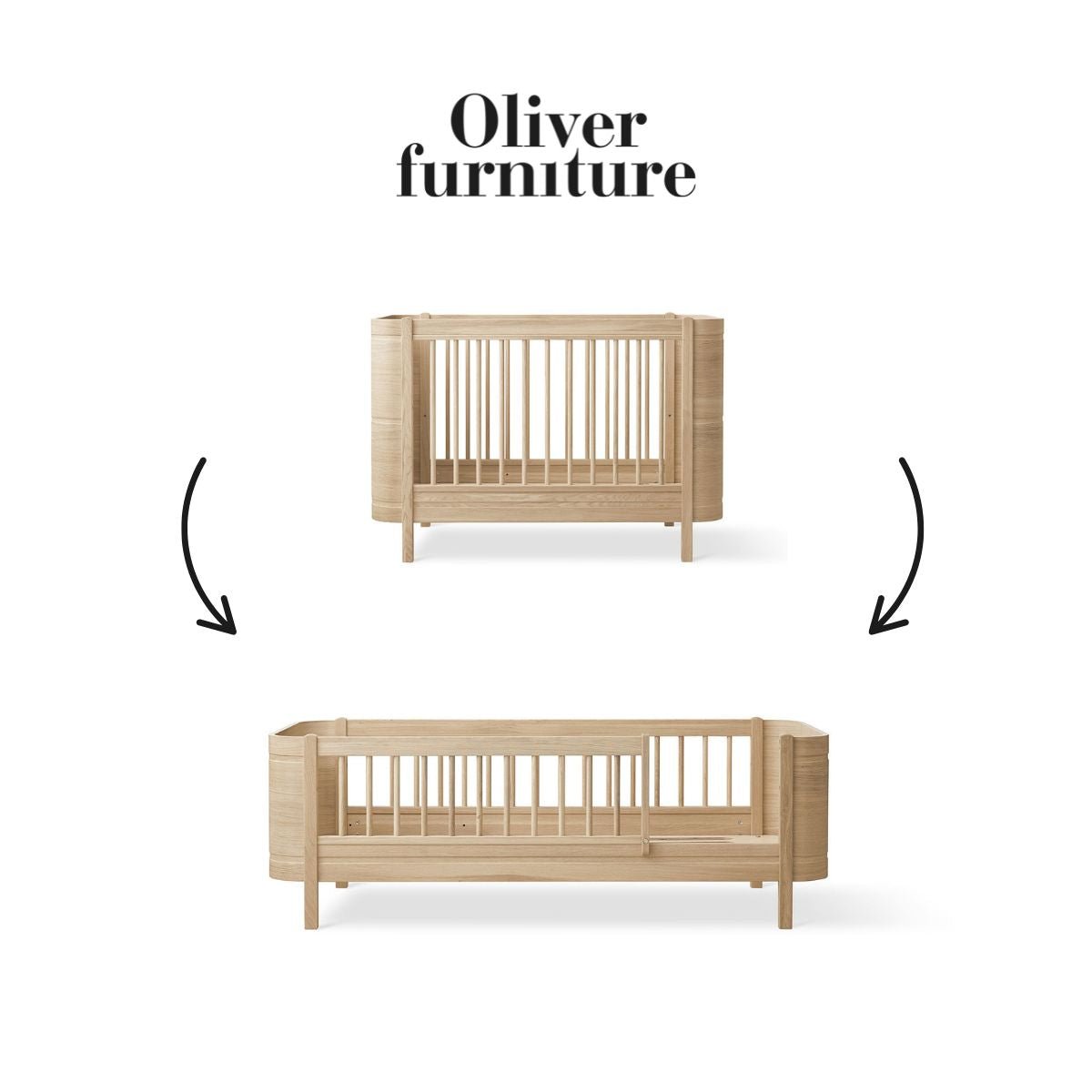 OLIVER FURNITURE - 041581 - Junior Kit De Conversion Mini+ (pièces Complémentaires Au Lit Bébé Évolutif Mini+), Chêne