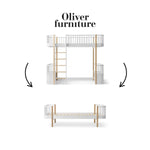 OLIVER FURNITURE - 041718 - Kit De Conversion Original, Lit Mezzanine Haut - En Lit, Blanc/chêne