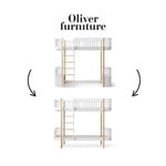 OLIVER FURNITURE - 041724 - Kit De Conversion Original, Lit Mezzanine Haut - En Lit Superposé, Blanc/chêne