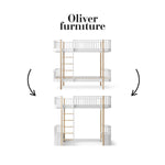 OLIVER FURNITURE - 041728 - Kit De Conversion Original, Lit Superposé - En Lit Mezzanine Haut, Blanc/chêne